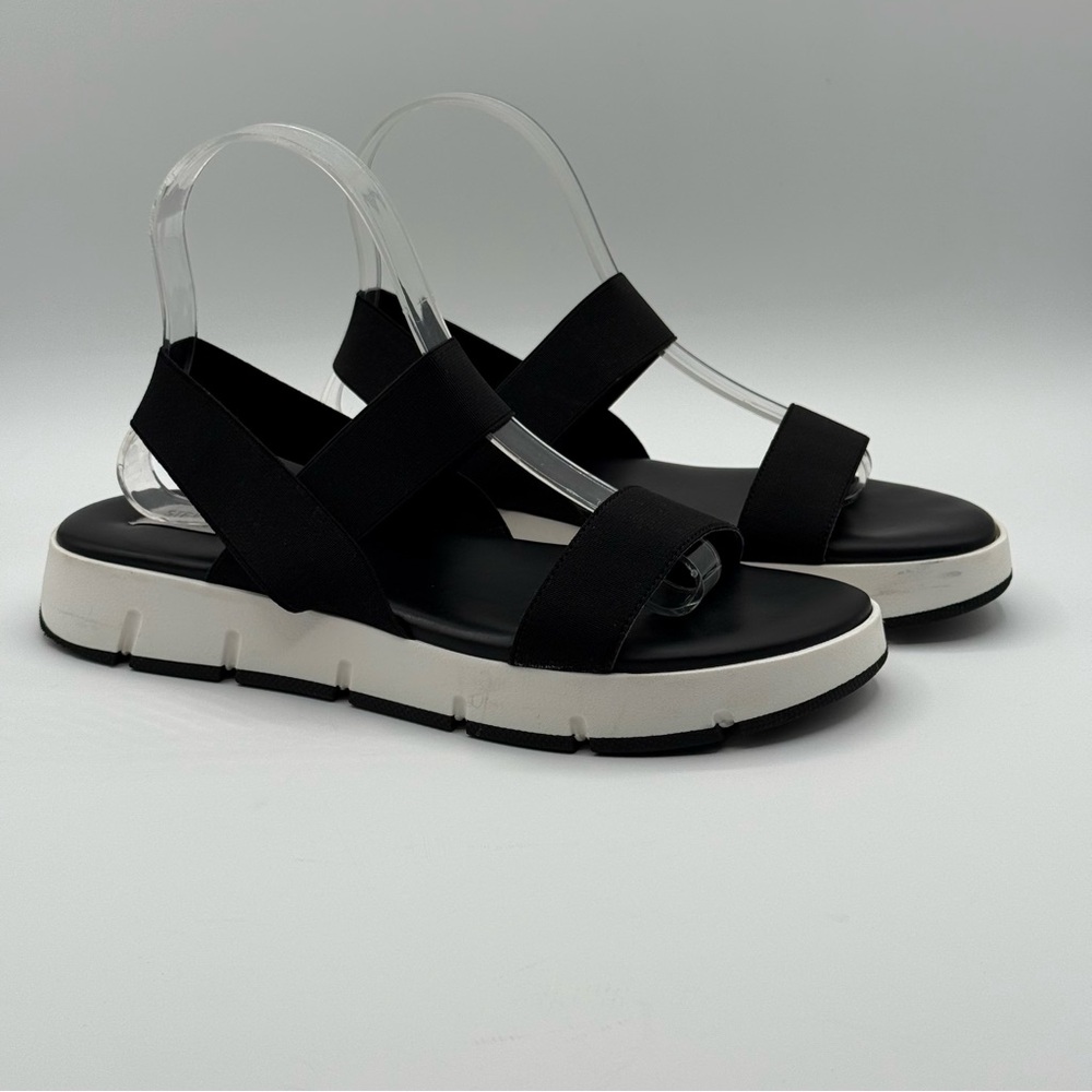 Steve Madden Gavia Elastic Strap Platform Sandals Black/White Women’s 10 - Picture 2 of 12